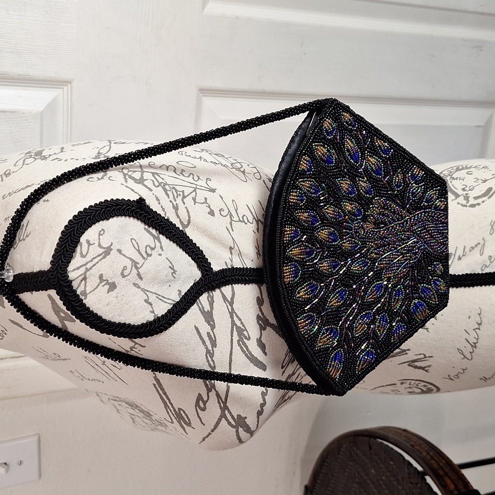 Chico's Beaded Peacock Handbag